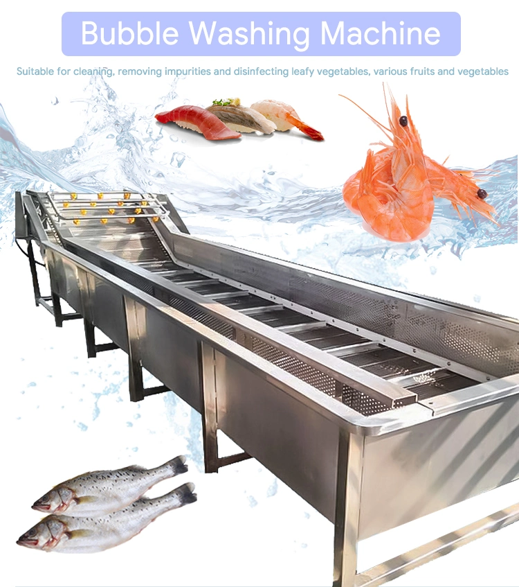 Factory Price Strawberry Mango Bubble Cleaning Drying Line