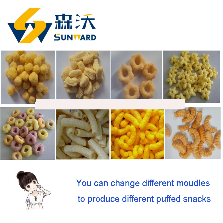 Jinan Sunward Machinery Puffed Cashew Nuts Snacks Food Pellet Machine Cheese Ball Processing Lines